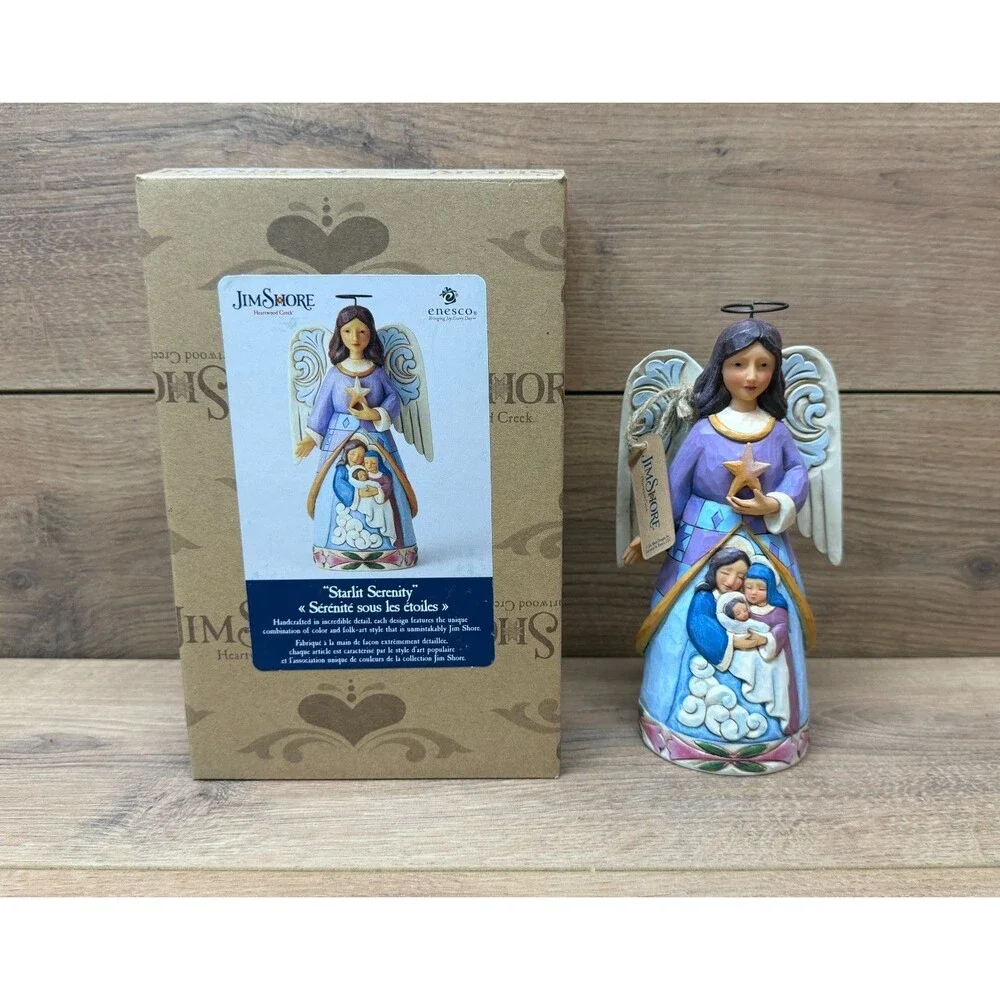 Jim Shore Heartwood Creek Starlit Serenity Angel Nativity Resin Figurine